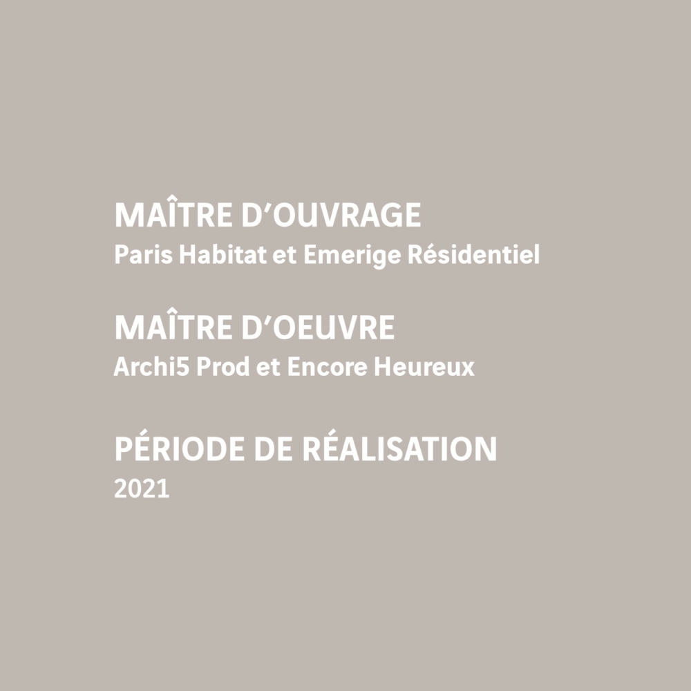 Maître d’ouvrage Paris Habitat et Emerige Résidentiel, période de réalisation 2021