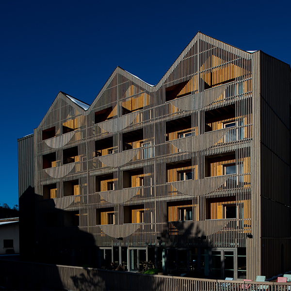 Extérieur du bâtiment en structure bois