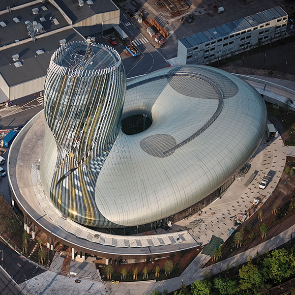 Vue aérienne de La Cité du Vin - Arbonis