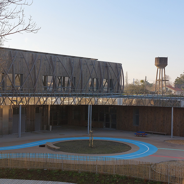 Réalisation des façades du groupe scolaire Doulon à Nantes.