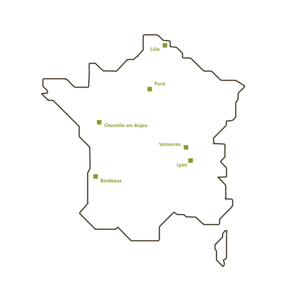 Arbonis dispose de six implantations en France dont deux usines.