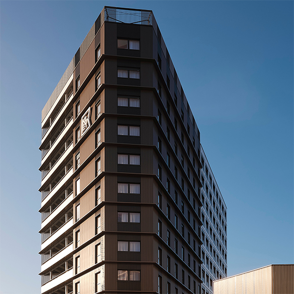 Système constructif développé par Arbonis pour la construction d'immeubles de belle hauteur.
